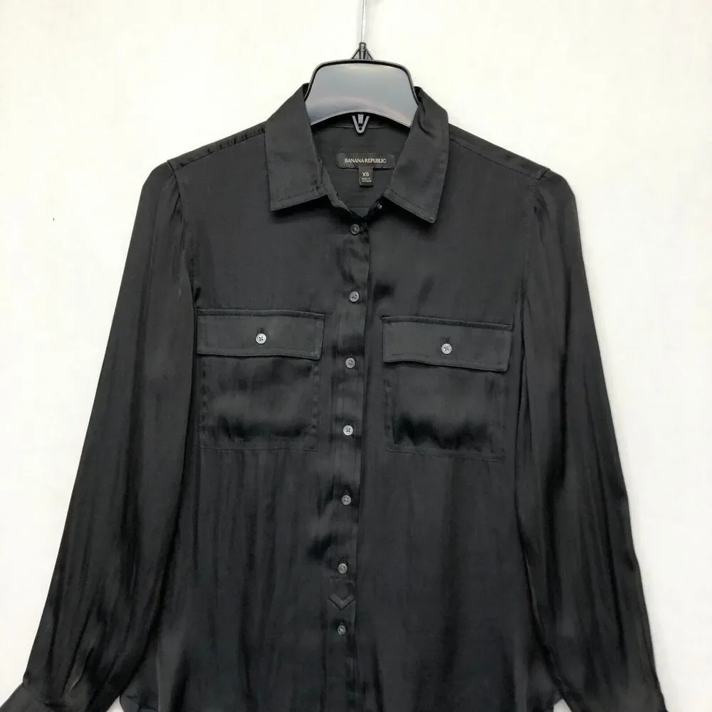 Banana Republic Black Button Down Shirt - Picture 10 of 14
